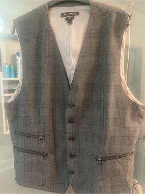 Varvatos Gray Plaid Vest - Luxe